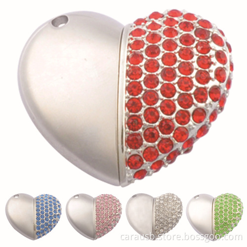 CaraUSB Retro love heart-shaped jewelry Usb sticks fashion crystal hearts personalized custom creative gifts
